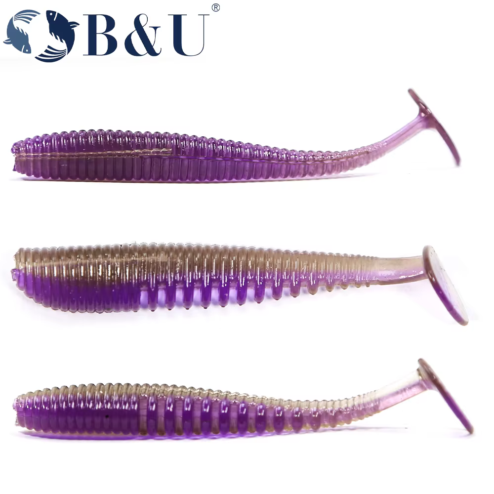 Awaru B&U Señuelos de silicona Shad para carpa 51-63mm Wobblers