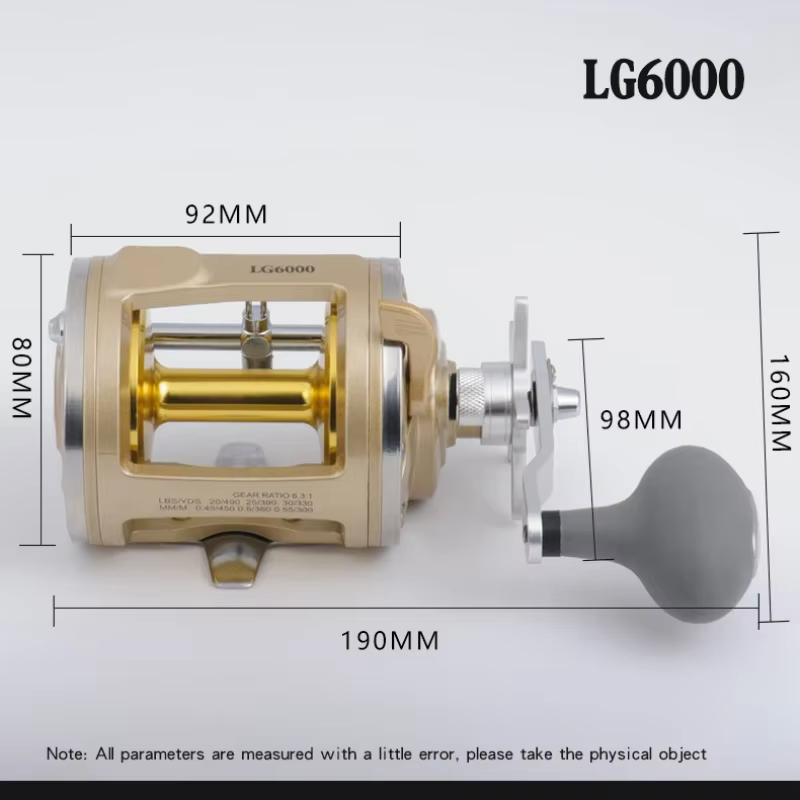 Carrete de pesca para barco mar Jigging lento, arrastre fuerte - imagen 4