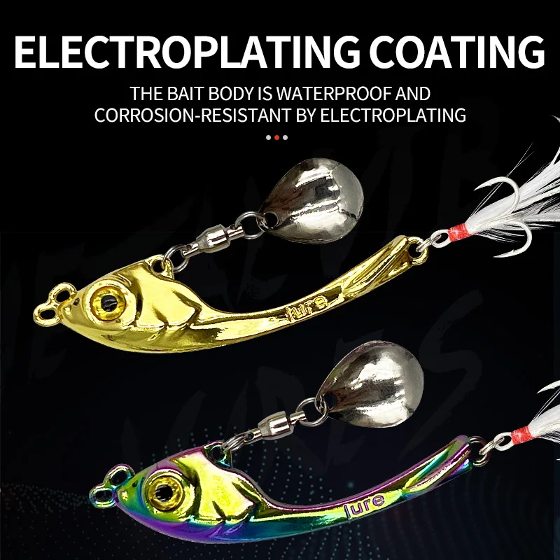 ShareShark Metal Vib señuelo hundimiento con lentejuelas giratorias - imagen 3