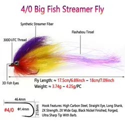 Bimoo Señuelo Streamer 3D – Ojos de pez flash para lucio y lubina