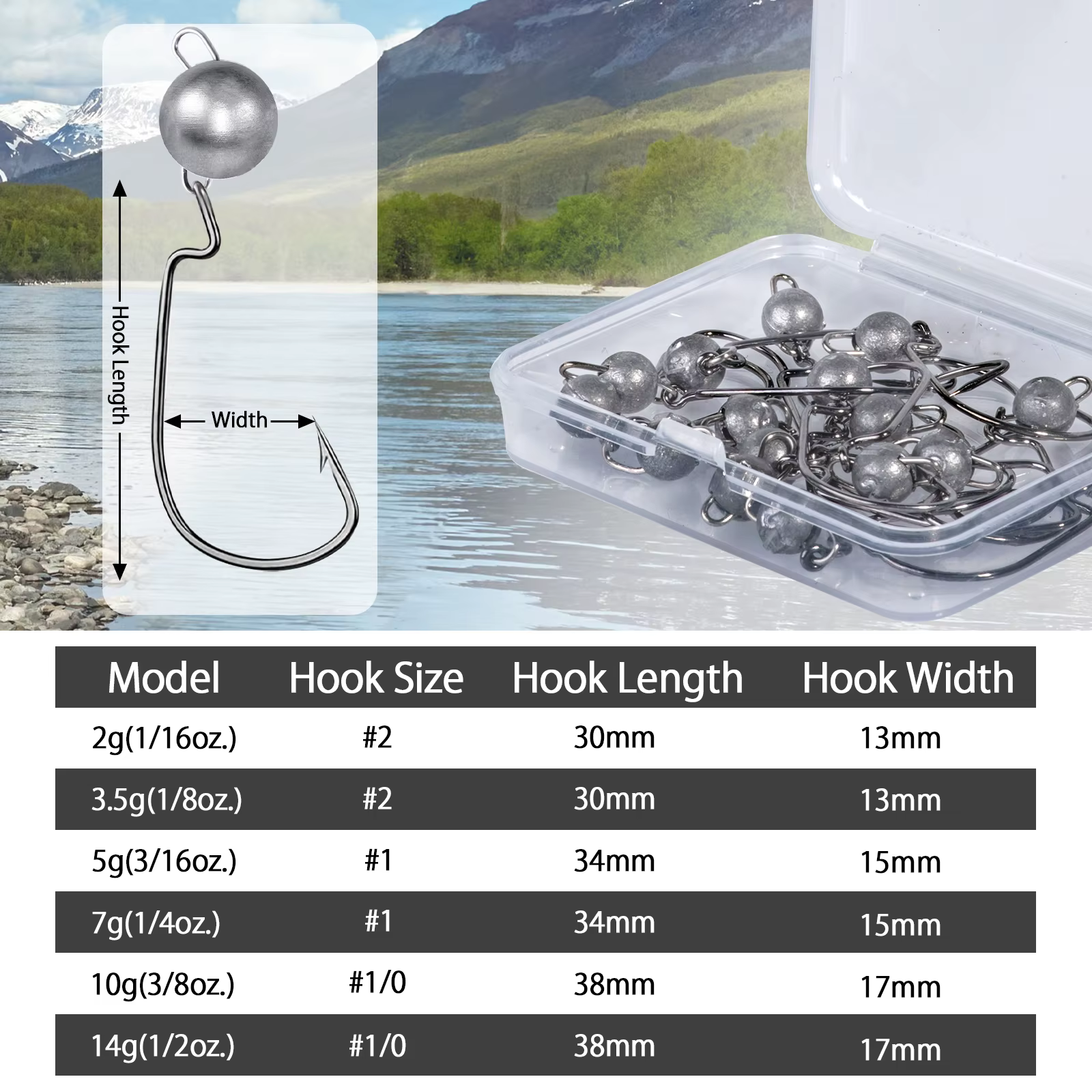 Goture Jig Head Texas Rig Antienredos para Pesca de Lubina - imagen 3