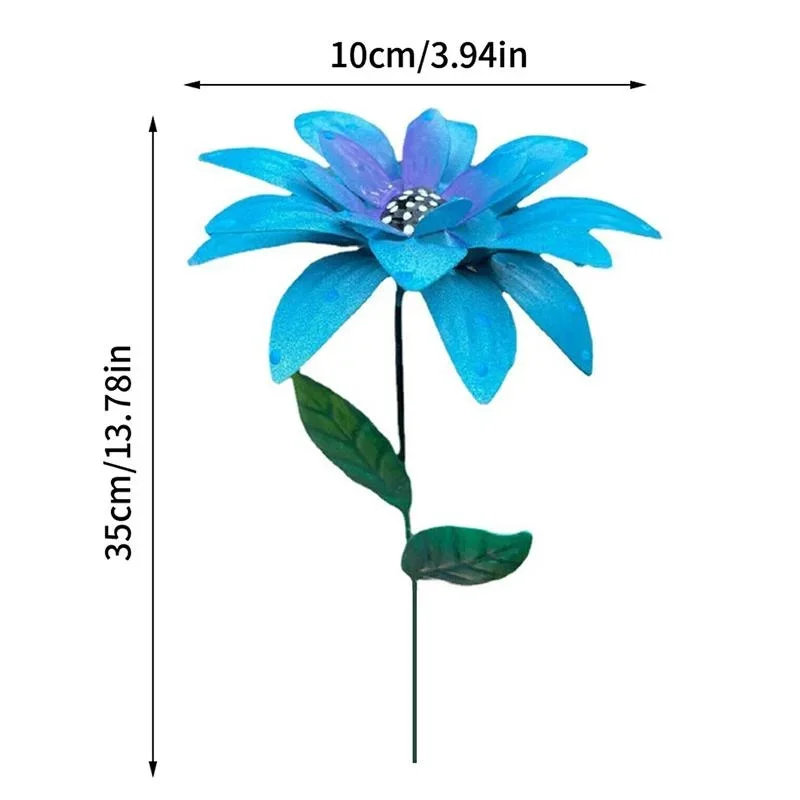 Estaca metálica de flor para césped exterior