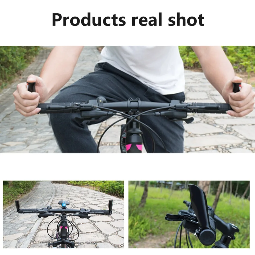 Puños ergonómicos de manillar MTB de aluminio con topes