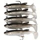 Señuelos de vinilo Jig Head Paddle Tail preinstalados para lubina