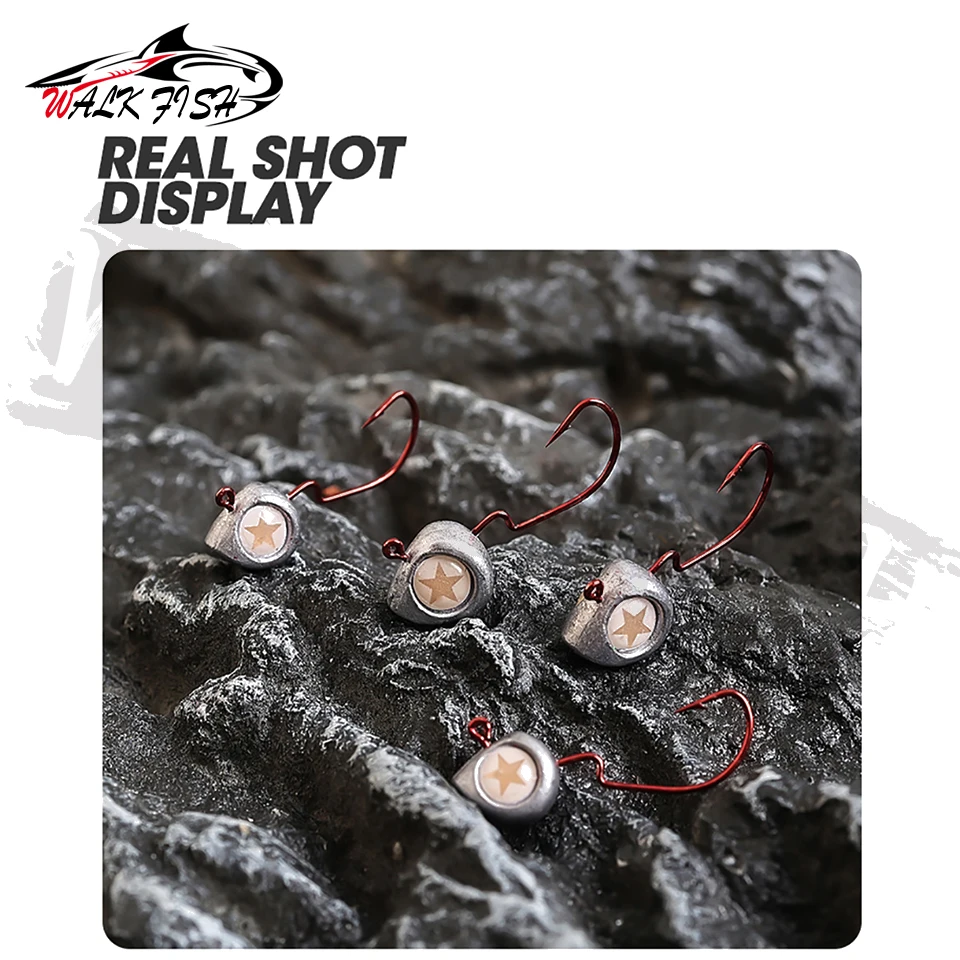 WALK FISH anzuelos Jig Head con púas y anzuelo Ned para vinilo - imagen 4