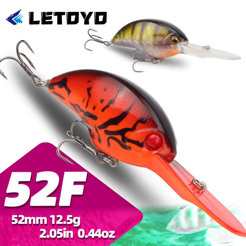 Crankbait Flotante LETOYO 52mm – Señuelo para Lubina y Lucio