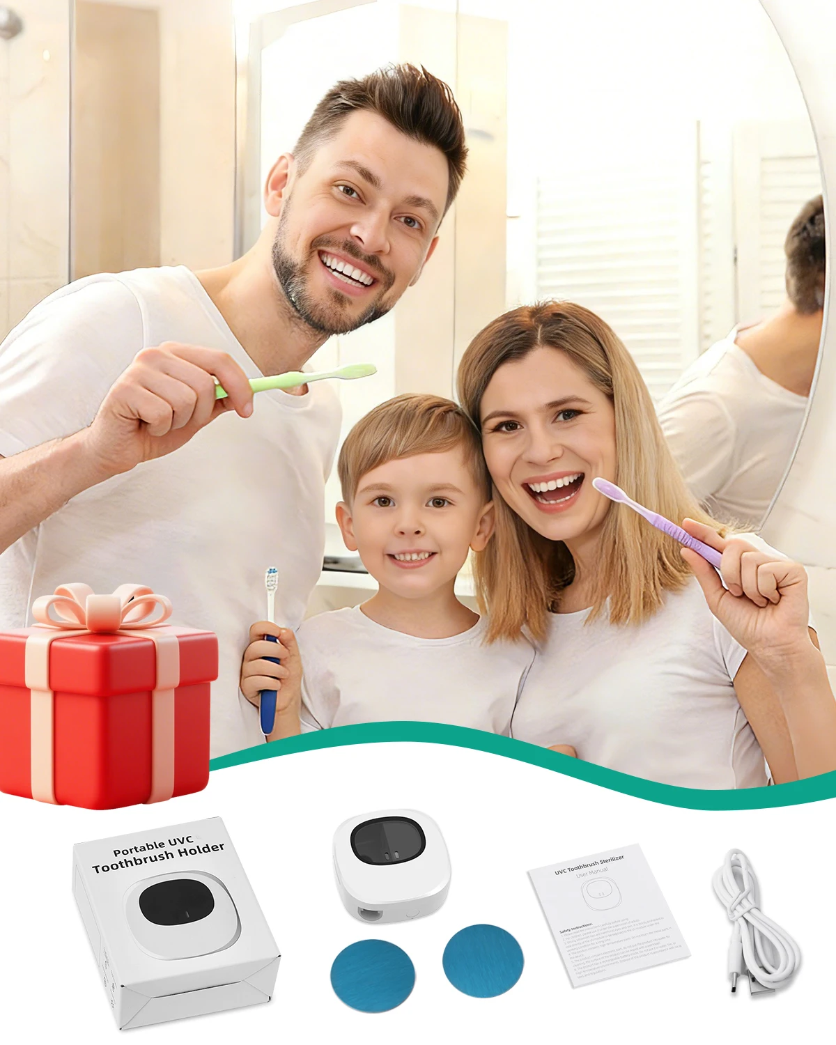 Esterilizador UV compacto para cepillos de dientes
