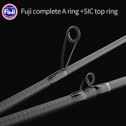 Caña de pescar FishingFans carbono Toray T1100 con anillas Fuji SIC