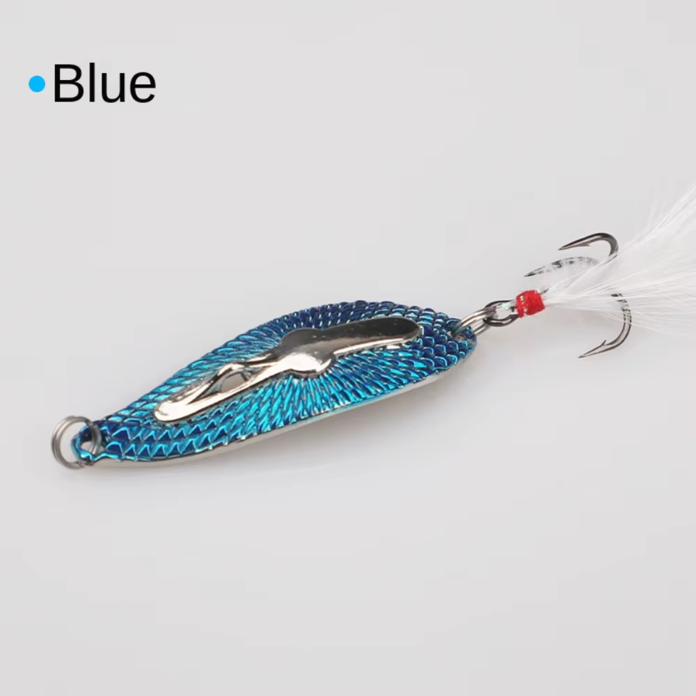 Señuelo de pesca triple con anzuelo, metal oro y plata - imagen 2