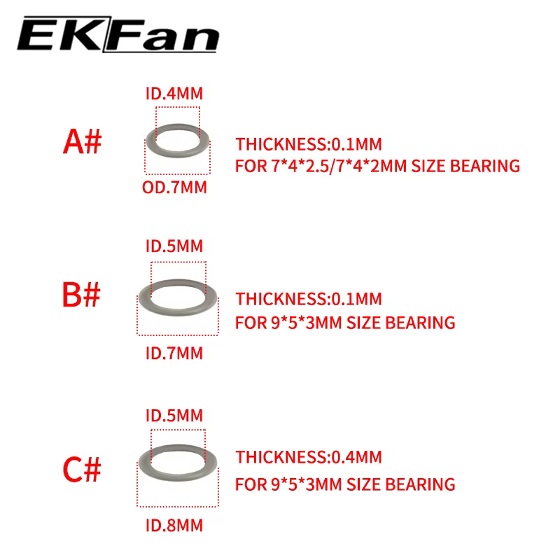 Perillas Carrete Pesca EKFan – Ajuste Metálico 0.1mm Rodamientos