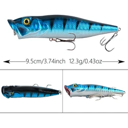 Señuelo Popper Crankbait Swimbait de plástico duro con ojos 3D
