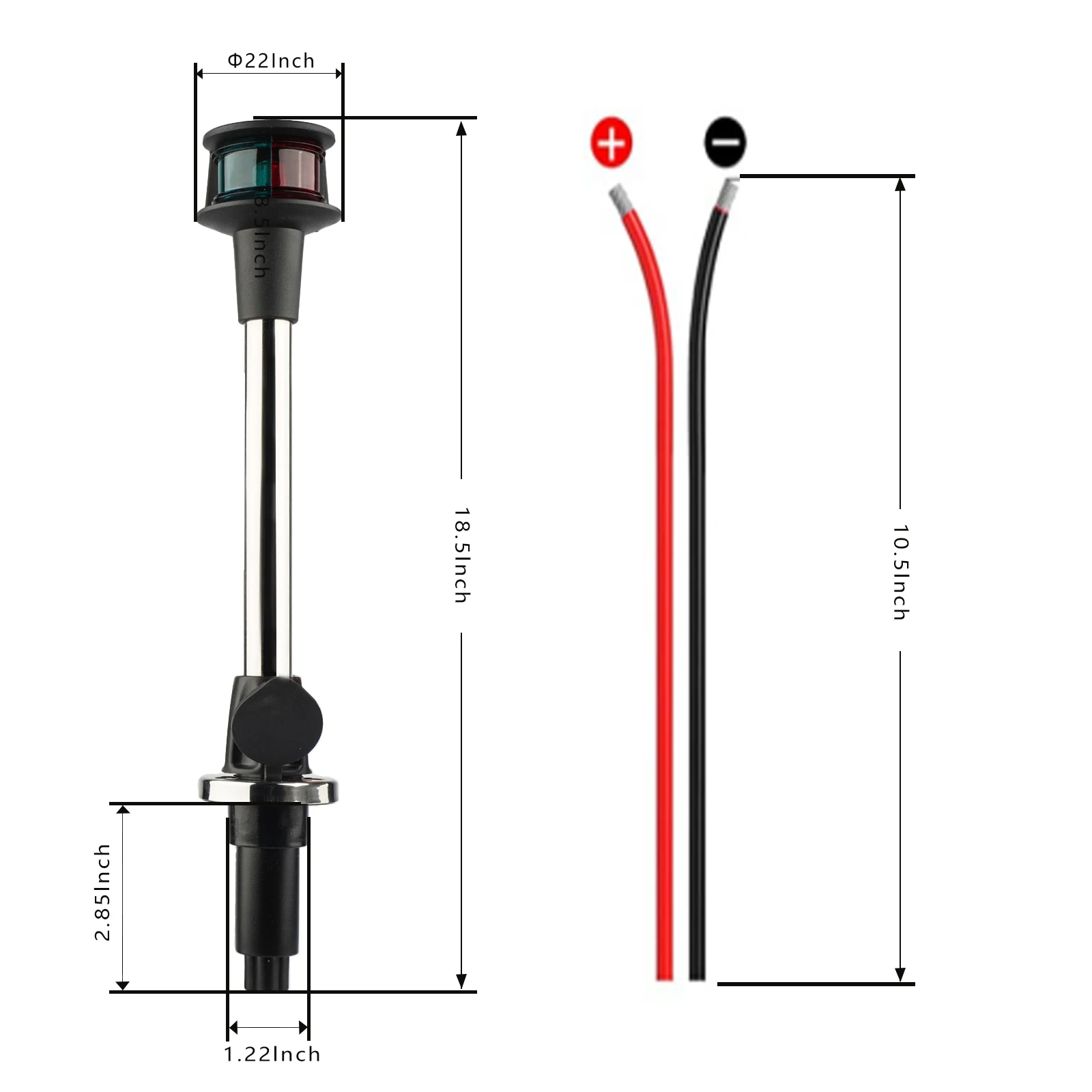 Luz de navegación LED bicolor rojo y verde para barco - imagen 4