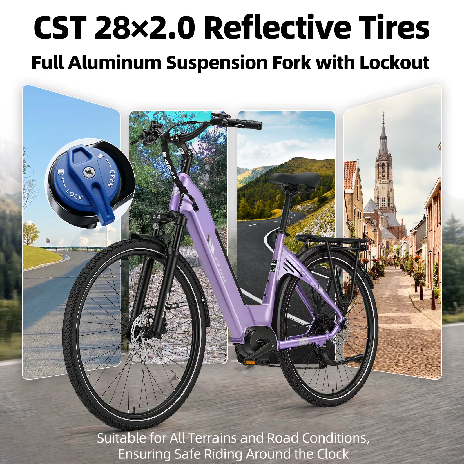 Bicicleta eléctrica Bafang con motor central y suspensión para adultos - imagen 5