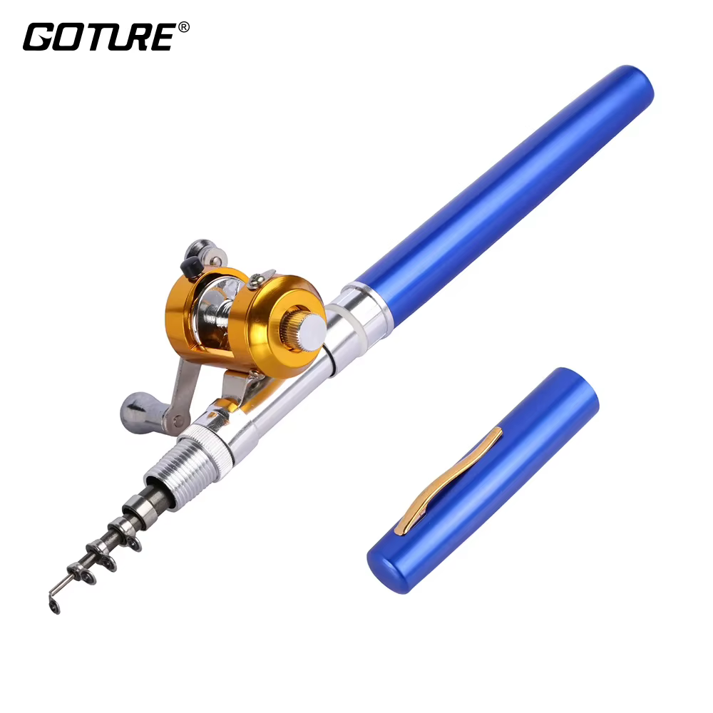 Goture Kit de pesca en hielo con caña telescópica y carrete - imagen 2
