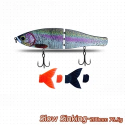 Jerkbait multiarticulado de hundimiento lento, acción escape