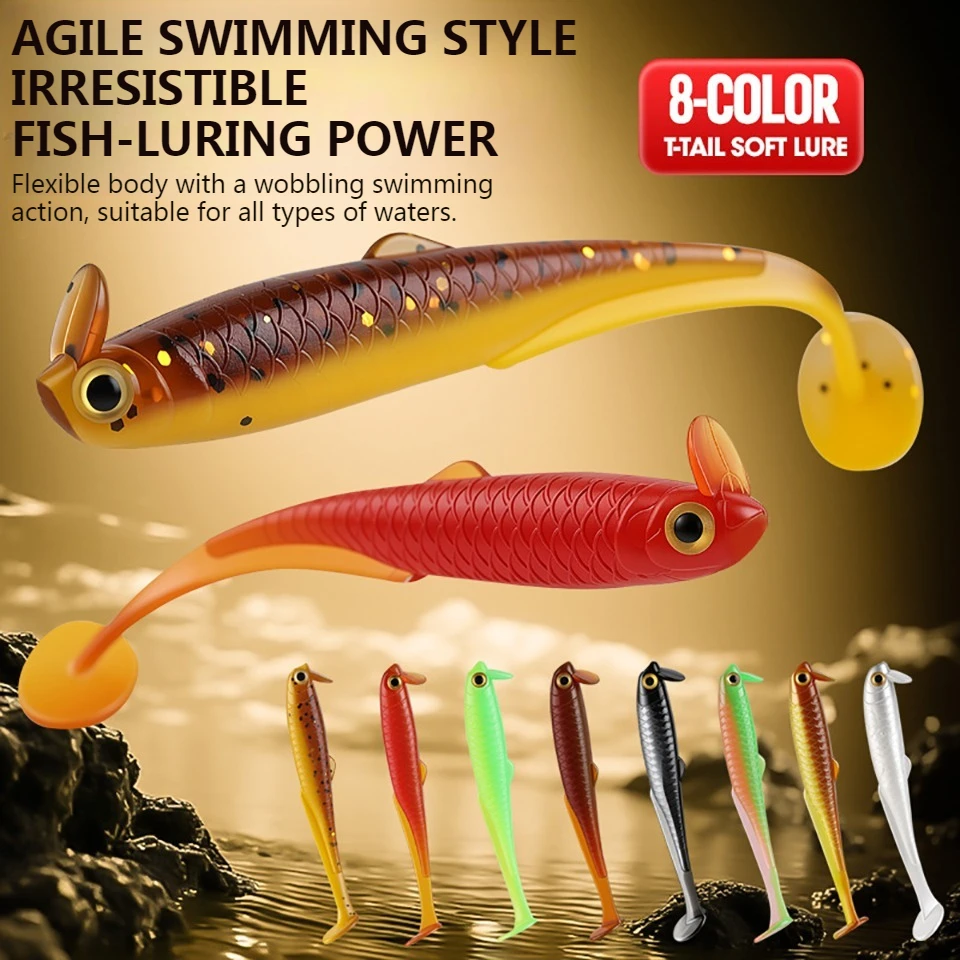 WALK FISH Señuelo shad swimbait cola en T para lucio y lucioperca - imagen 2