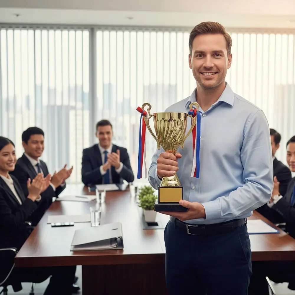 Trofeo dorado de gran tamaño