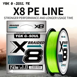 YGK G-SOUL PE X8 8 Hilos línea trenzada PE súper resistente Japón