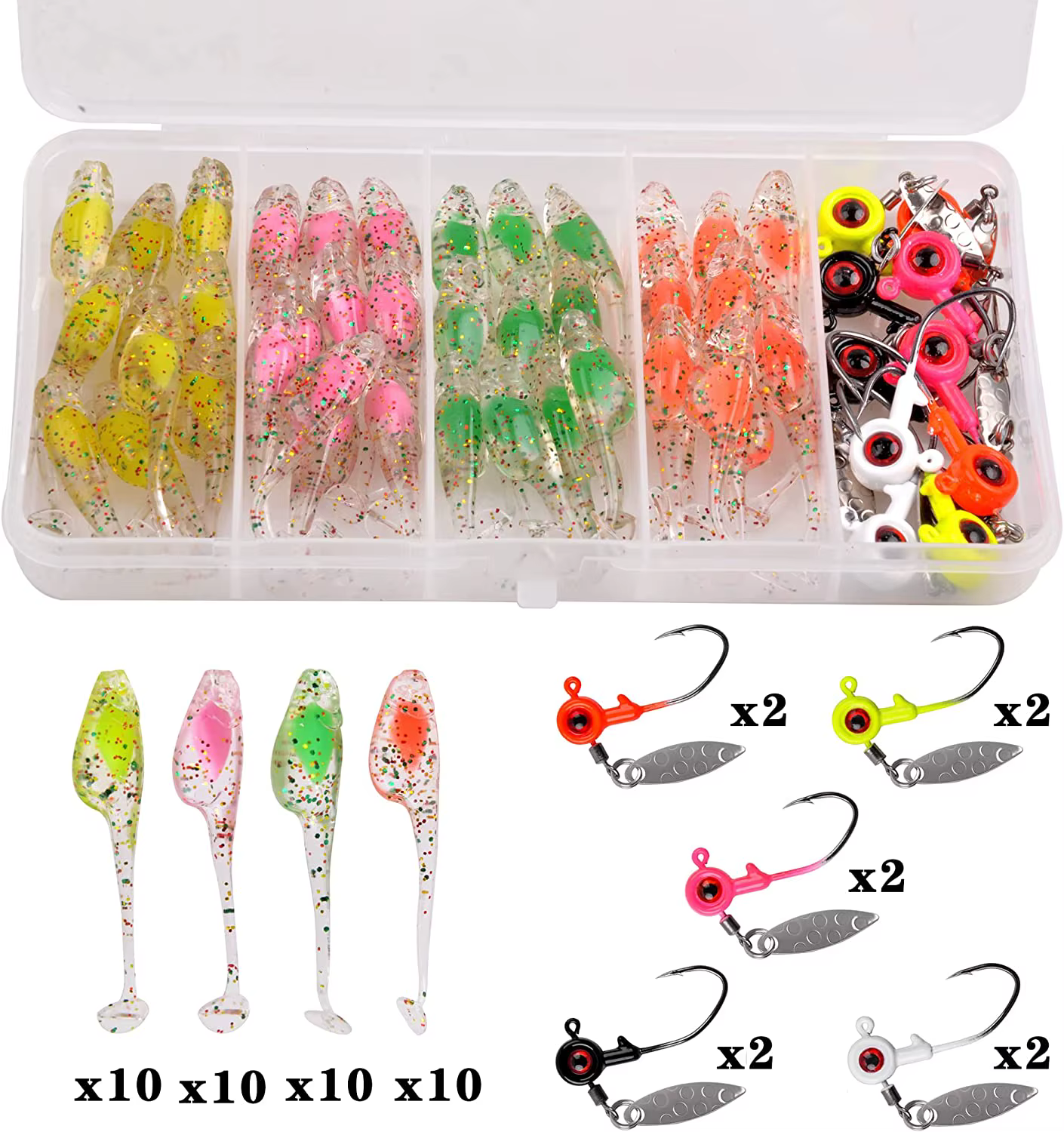Señuelos Jig Head Crappie bola redonda para vinilo lubina Swimbait - imagen 5