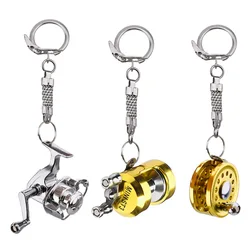 Llavero carrete de pesca metal – Colgante tambor para aparejos