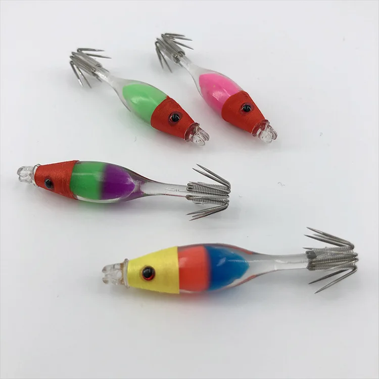 Pajarito para calamar fluorescente multicolor con forma de gamba - imagen 5