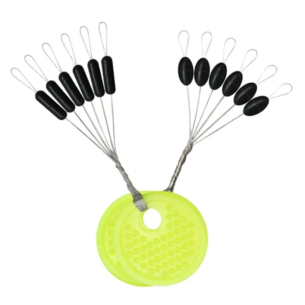 Tapones de goma ovalados para pesca con mosca y carpa