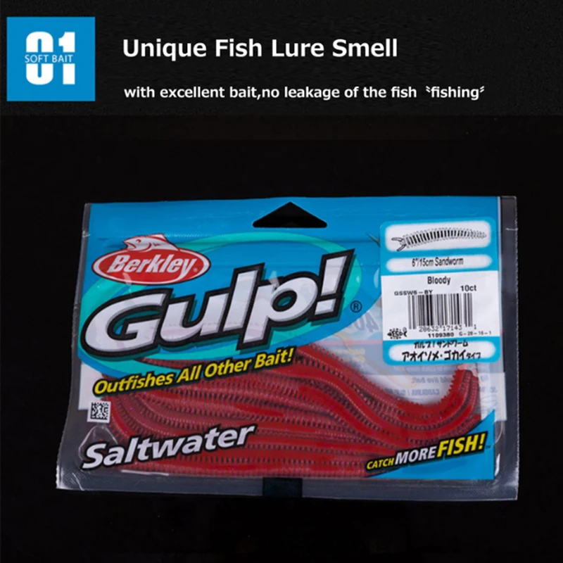 Berkley Gulp vinilo pesca suave con sal para agua salada marina - imagen 2