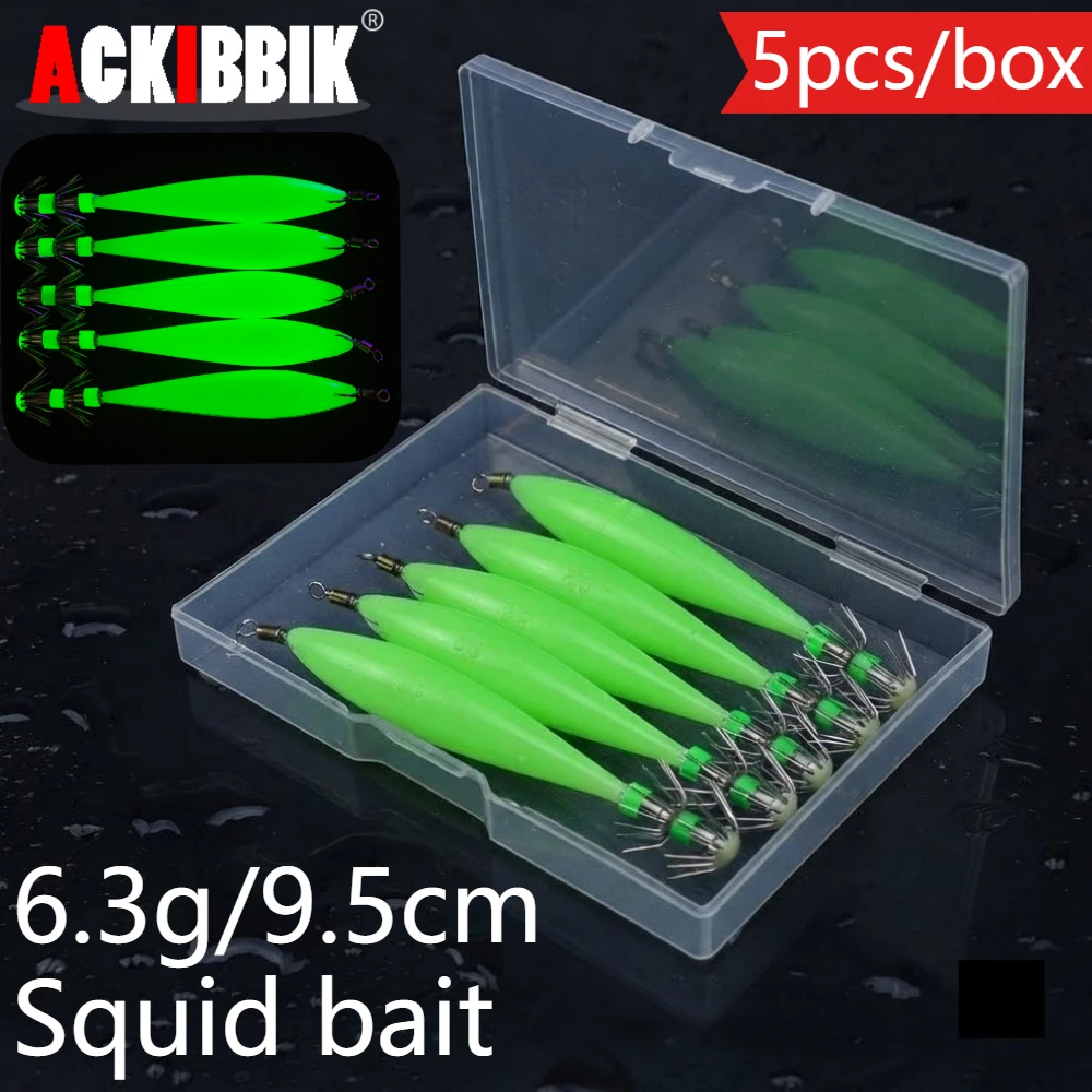 Ackibbik Anzuelos jig luminosos para calamar y pulpo - imagen 2