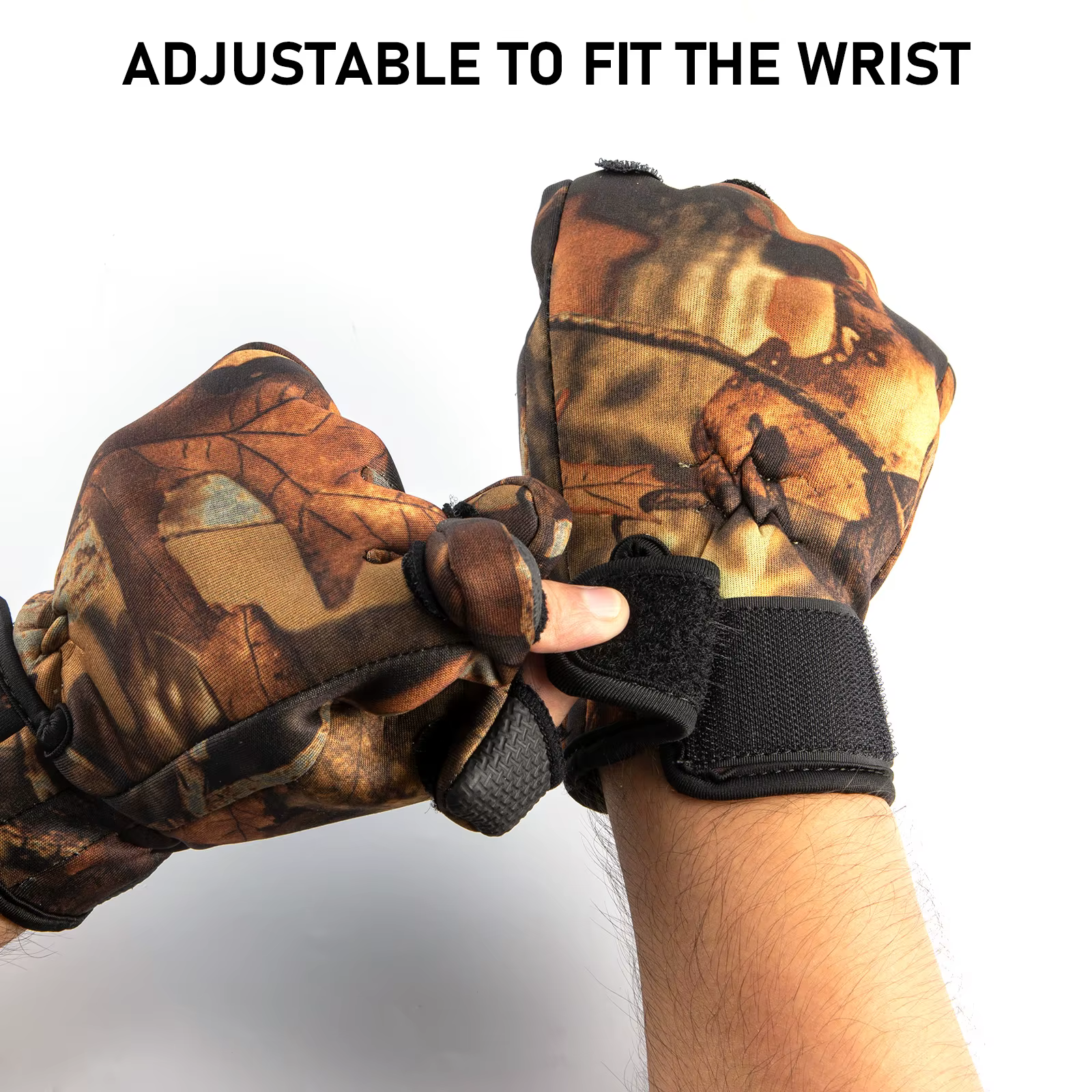 Guantes pesca invierno impermeables camuflaje sin dedos - imagen 3