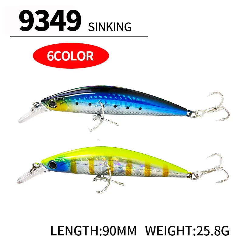 Wobbler Minnow de hundimiento Jerkbait lanzamiento largo agua salada - imagen 3
