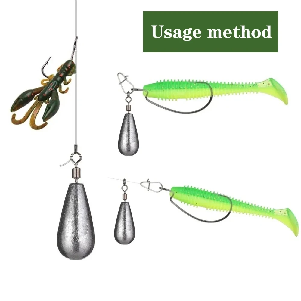 Plomo de pesca deslizante montado en sedal listo para usar
