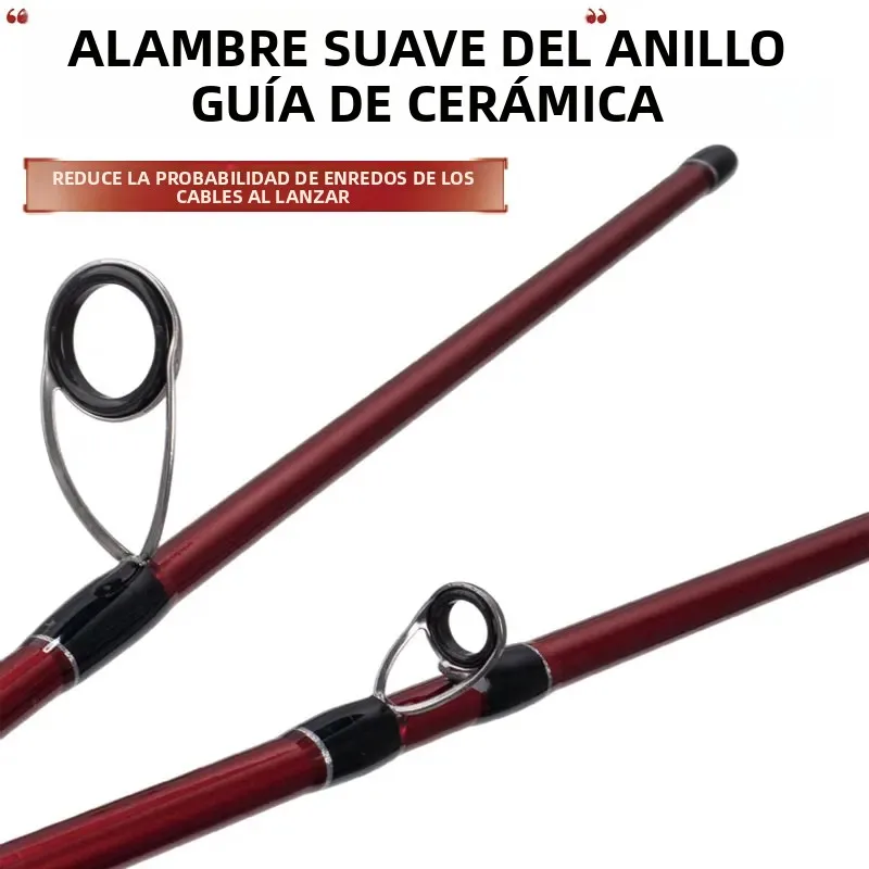 DEUKIO Caña de carbono y carrete spinning para pesca - imagen 2