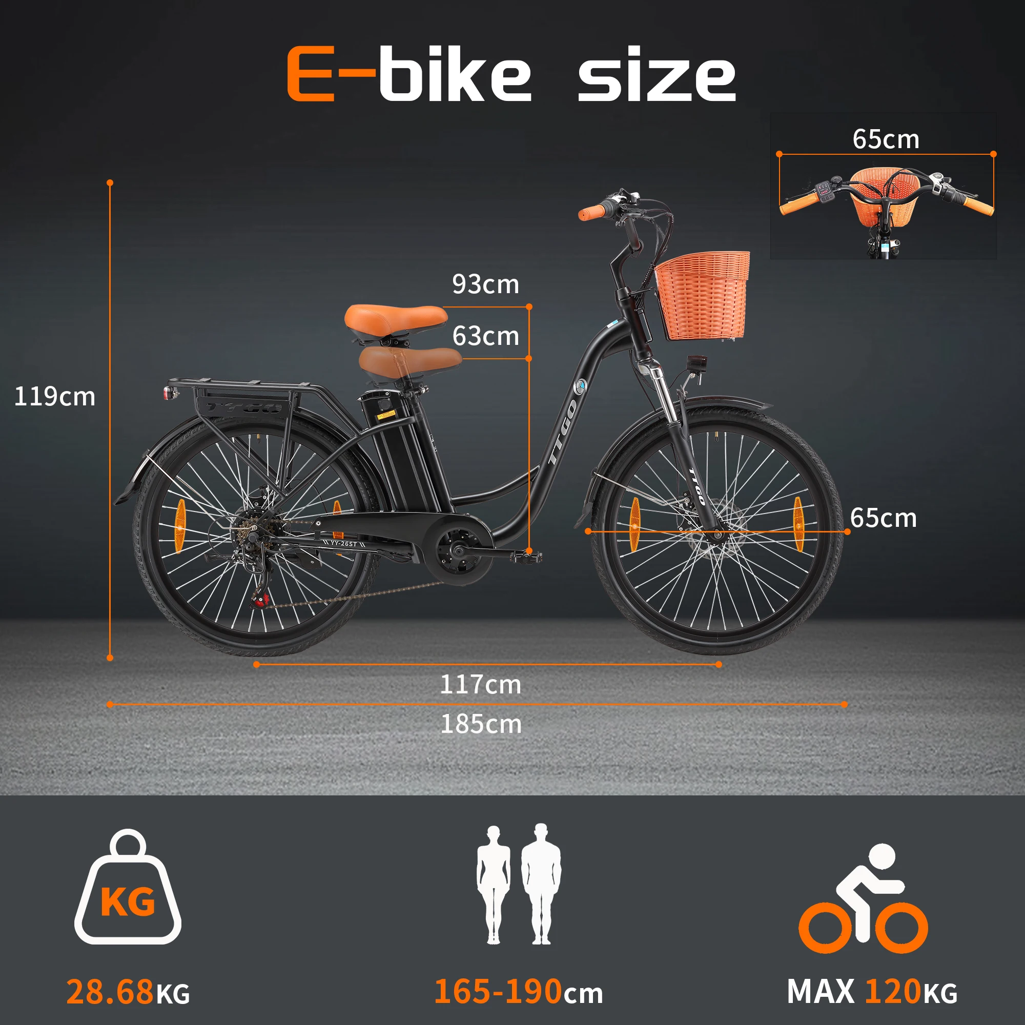 Bicicleta eléctrica retro auxiliar urbana con batería extraíble - imagen 4