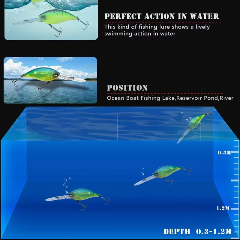 Crankbait flotante 70mm – Señuelo para trucha en agua salada - imagen 5
