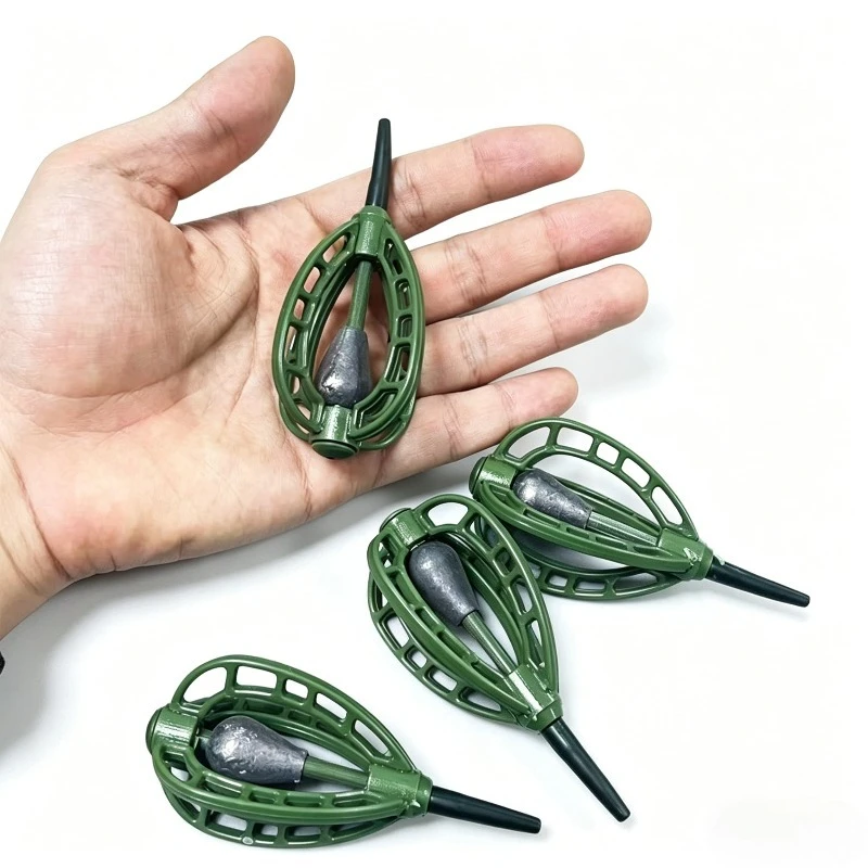 Comedero carpa en línea de plomo ABS – Jaula cebos pesados