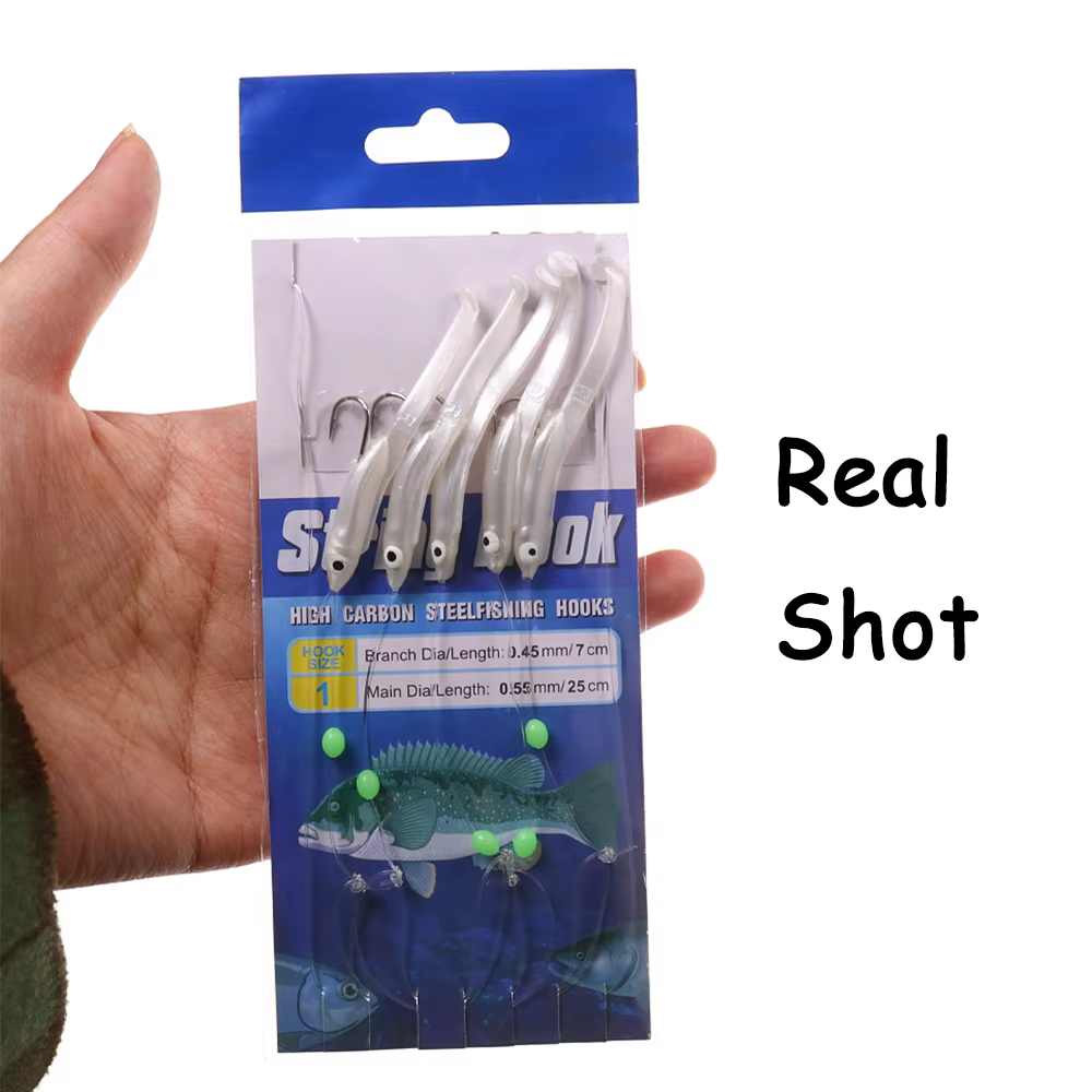 Aparejo Sabiki con Skirts de Calamar – Multianzuelo Marino - imagen 3