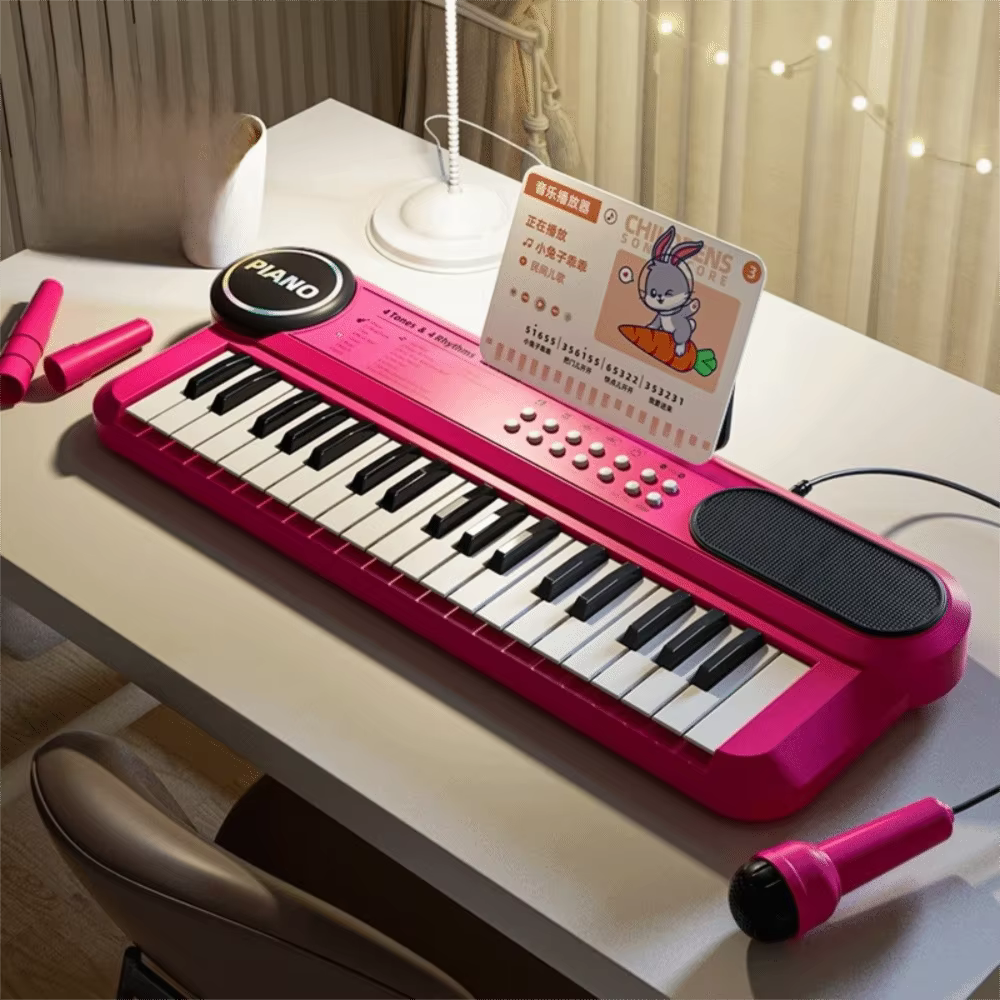 Piano Electrónico 37 Teclas con Micrófono para Niños