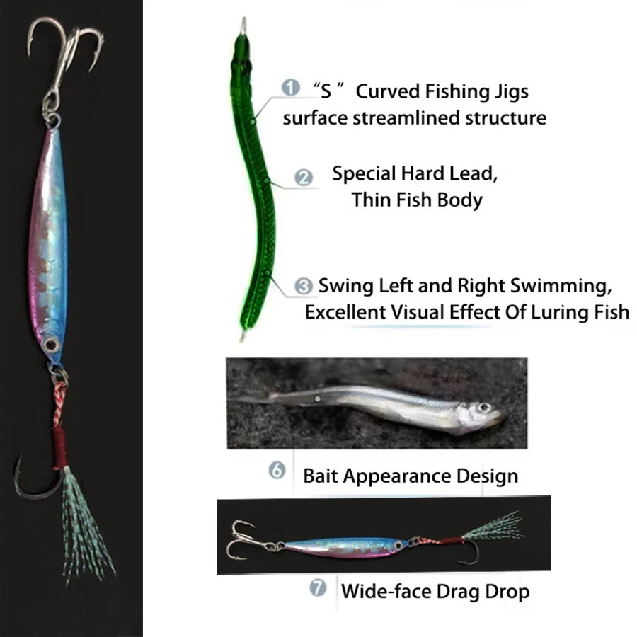 Esca artificial tipo S metálica para traina bass y jigging trucha - imagen 2