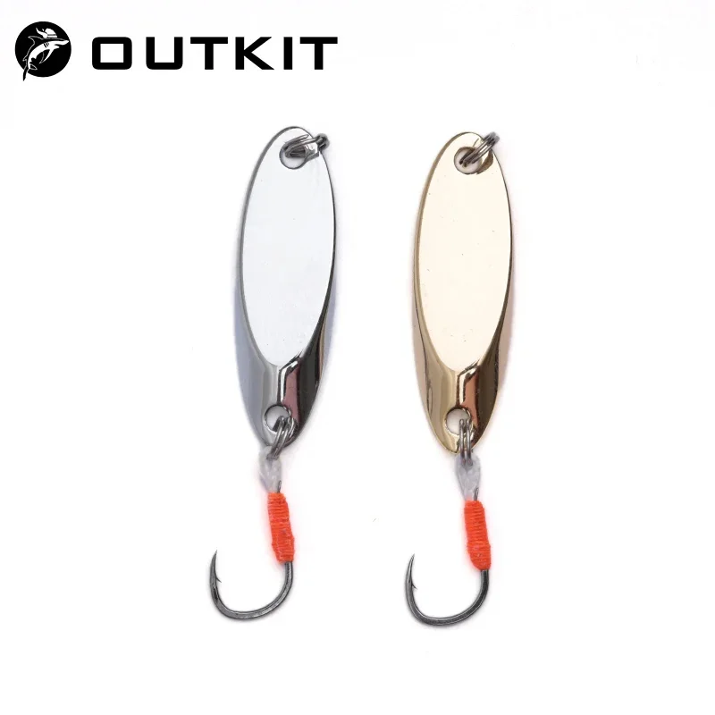 OUTKIT Cuchara metálica cobre 2,5-5g - Señuelo para carpa con anzuelo rojo - imagen 5