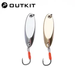 OUTKIT Cuchara metálica cobre 2,5-5g - Señuelo para carpa con anzuelo rojo