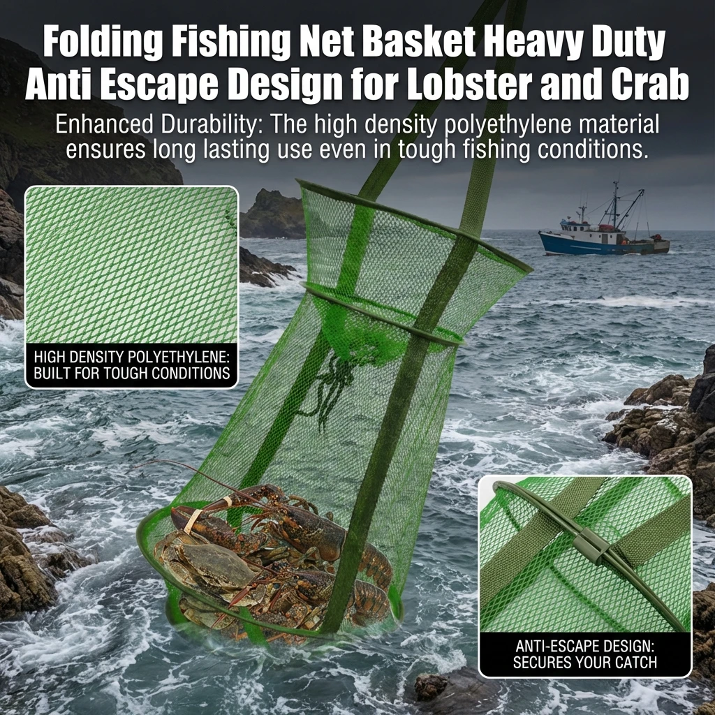 Red de pesca portátil plegable y engrosada para peces vivos - imagen 2
