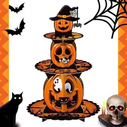 Bandeja pastel de calabaza de varias capas para Halloween