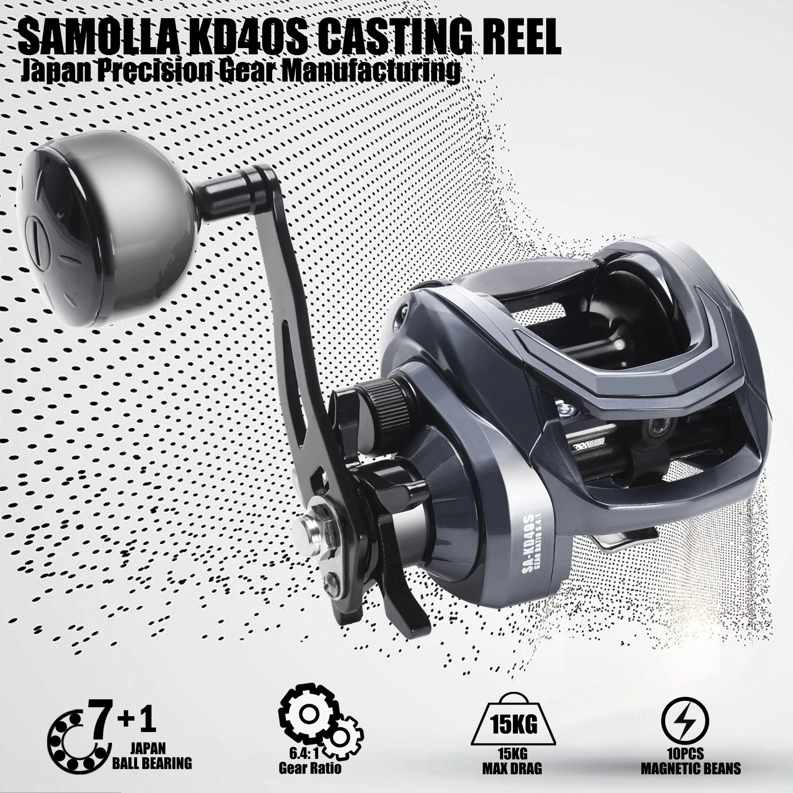 Carrete Baitcasting Samolla – Cuerpo de latón ancho - imagen 5