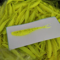 Swolfy Señuelos blandos con cola bifurcada para pesca en agua dulce