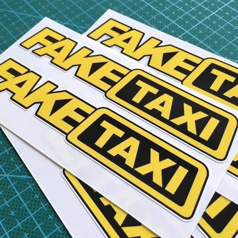 Pegatina Taxi falsa para coche – vinilo personalizado de ventana
