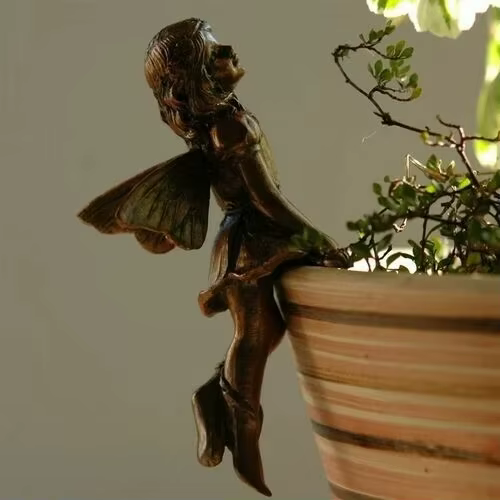 Taza Colgante Niña Ángel – Decoración en Resina con Hadas y Flores