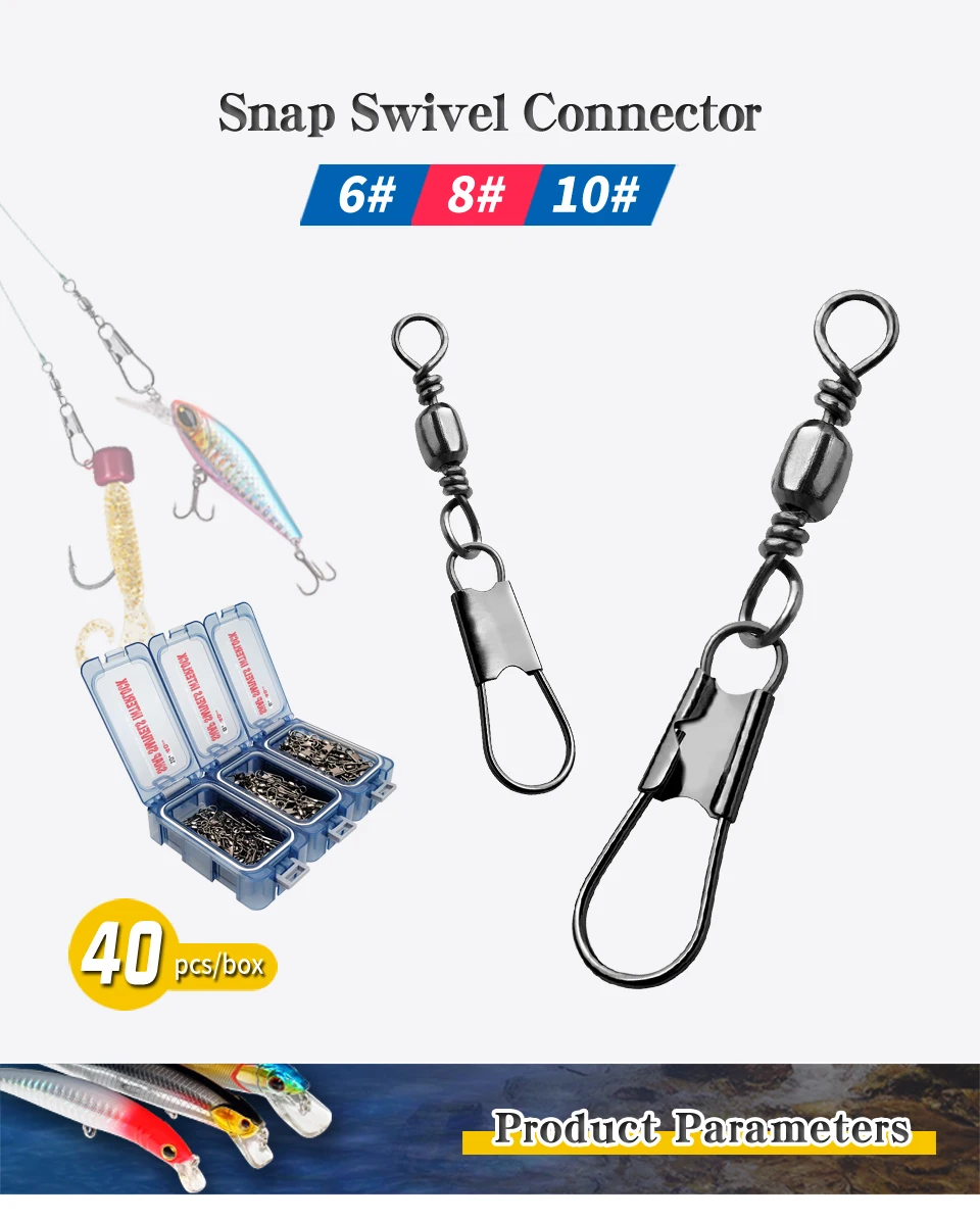 Kit de 40 conectores de pesca NEPTUNE SPEAR en acero inoxidable