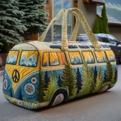 Bolsa de lona acolchada con correa ajustable y diseño 3D – Viaje