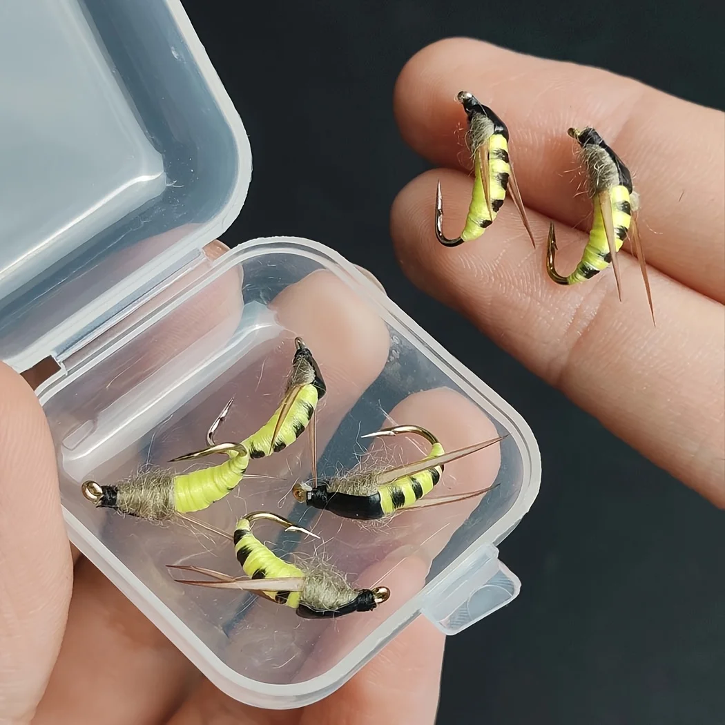 Mosca artificial con polilla amarilla para pesca en agua dulce