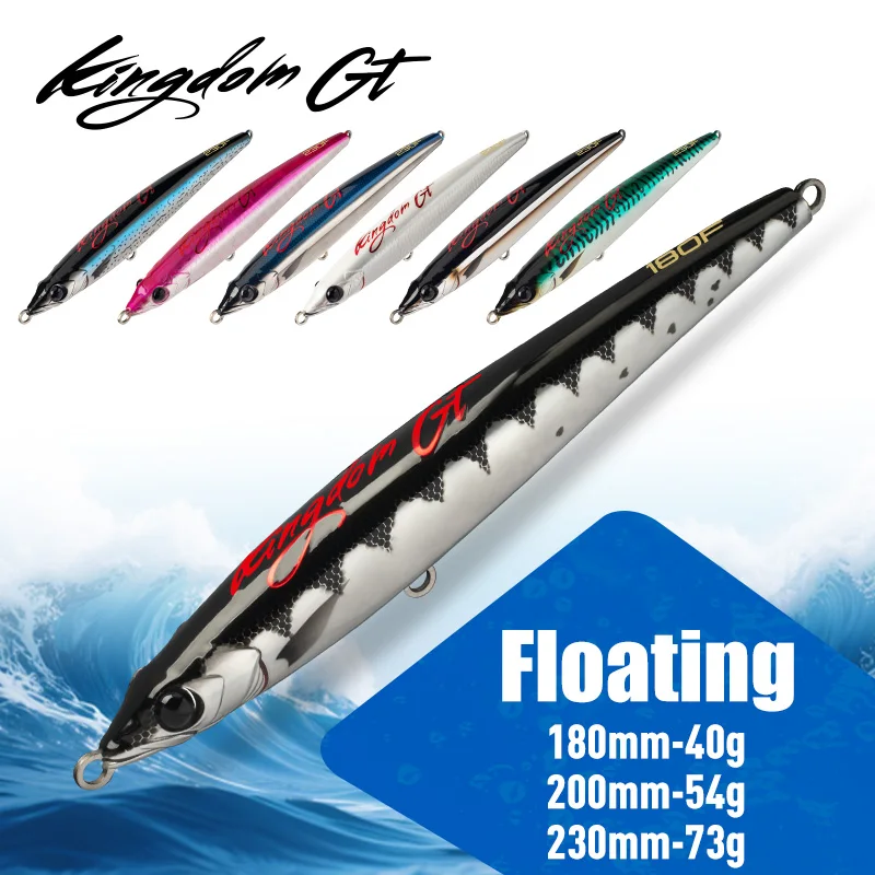 Señuelo lápiz Kingdom GT flotante para atún y gran trevally en mar